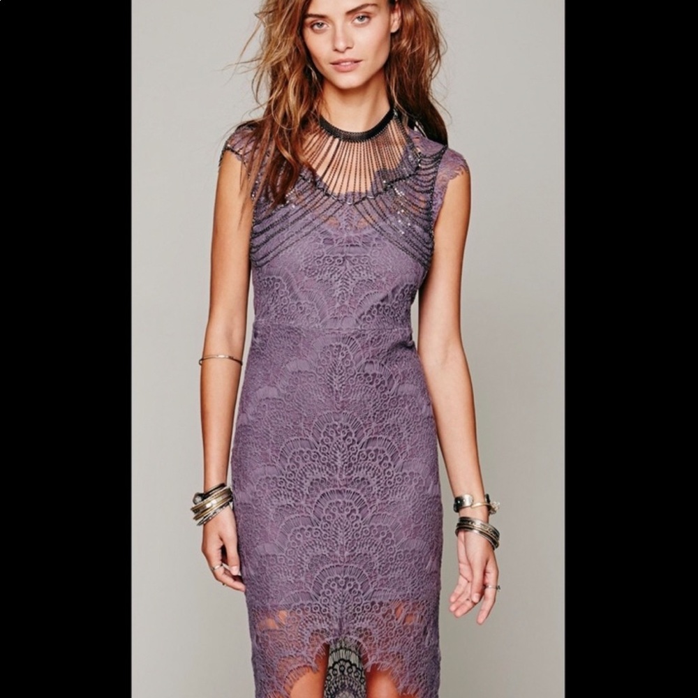FREE PEOPLE | Intimately Free lace high low eyelash dress
